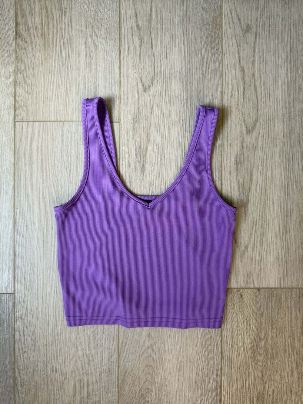 Shein Ribbed Crop Tank Top Size S Purple